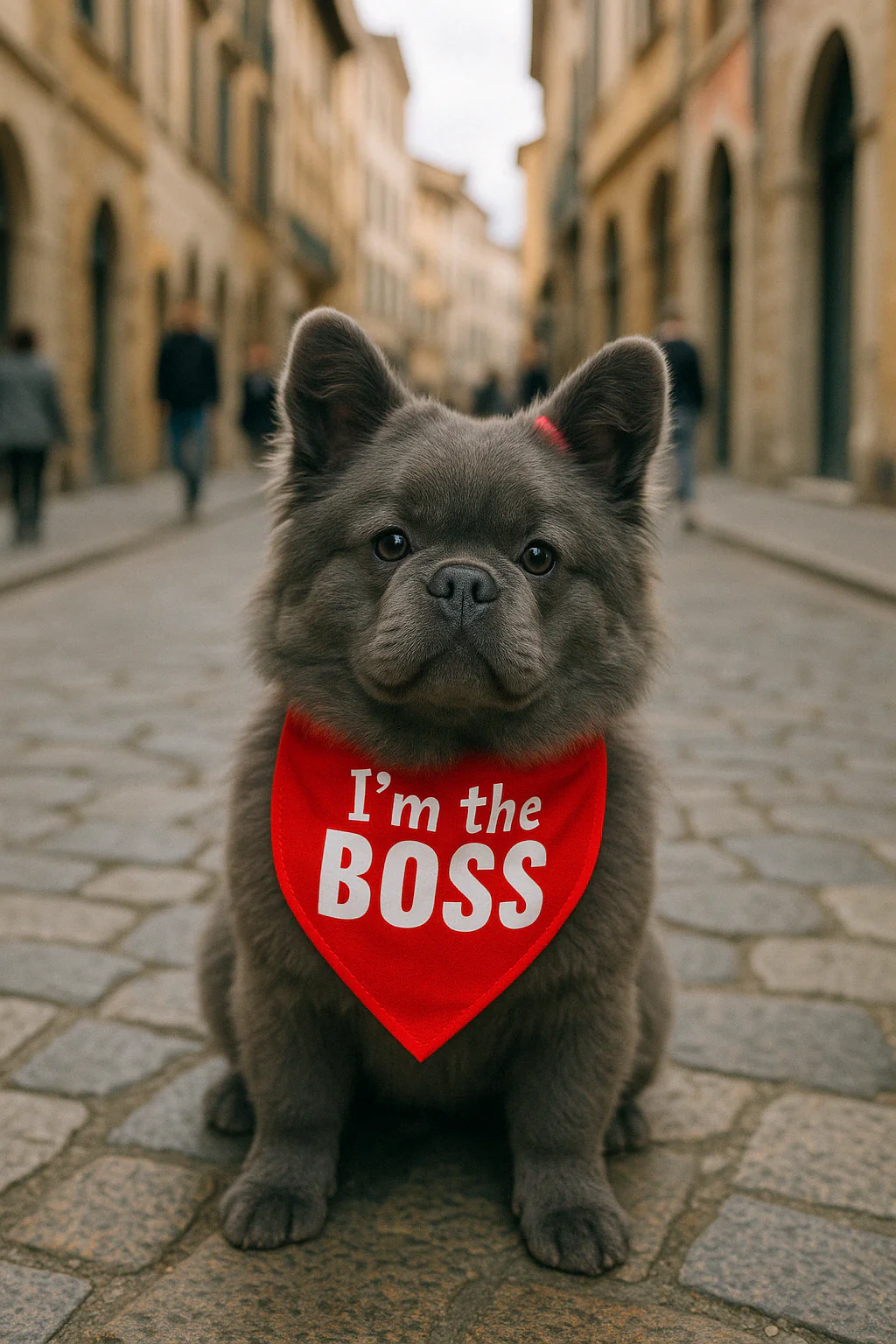 Parisian Pet 'I'm The Boss' Bandana for Dogs & Cats - Trendy, Comfortable, Funny Red Pet Bandana, Fashionable Dog & Cat Accessory - Image 5