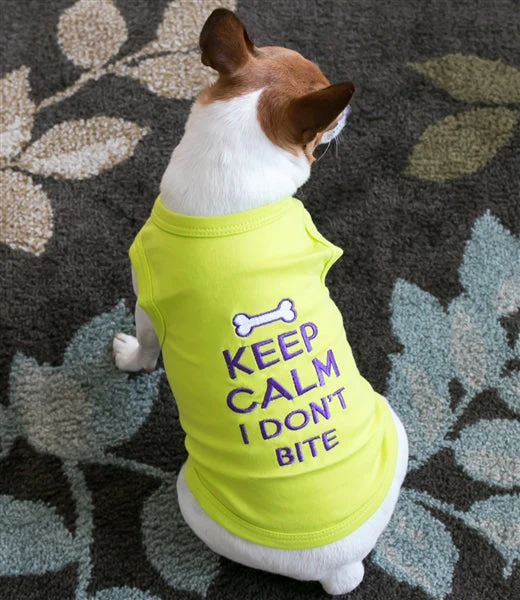 Parisian Pet 'Keep Calm' T-Shirt for Dogs & Cats – Fun & Relaxing Pet Apparel, Light Green - Image 3