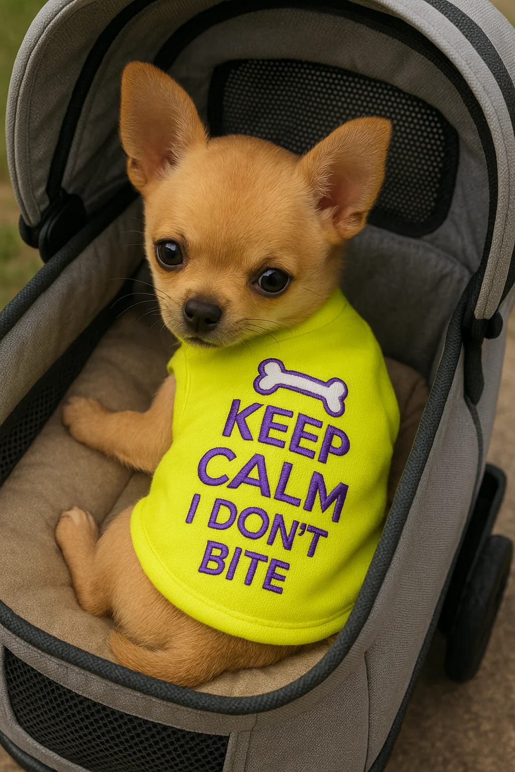 Parisian Pet 'Keep Calm' T-Shirt for Dogs & Cats – Fun & Relaxing Pet Apparel, Light Green - Image 7