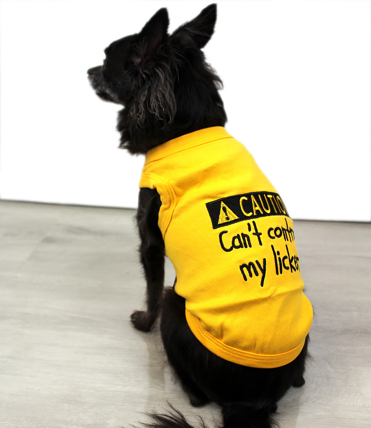 Parisian Pet 'Licker' Novelty Dog Apparel – Fun Embroidered Pet Wear for Dogs & Cats, Yellow - Image 4