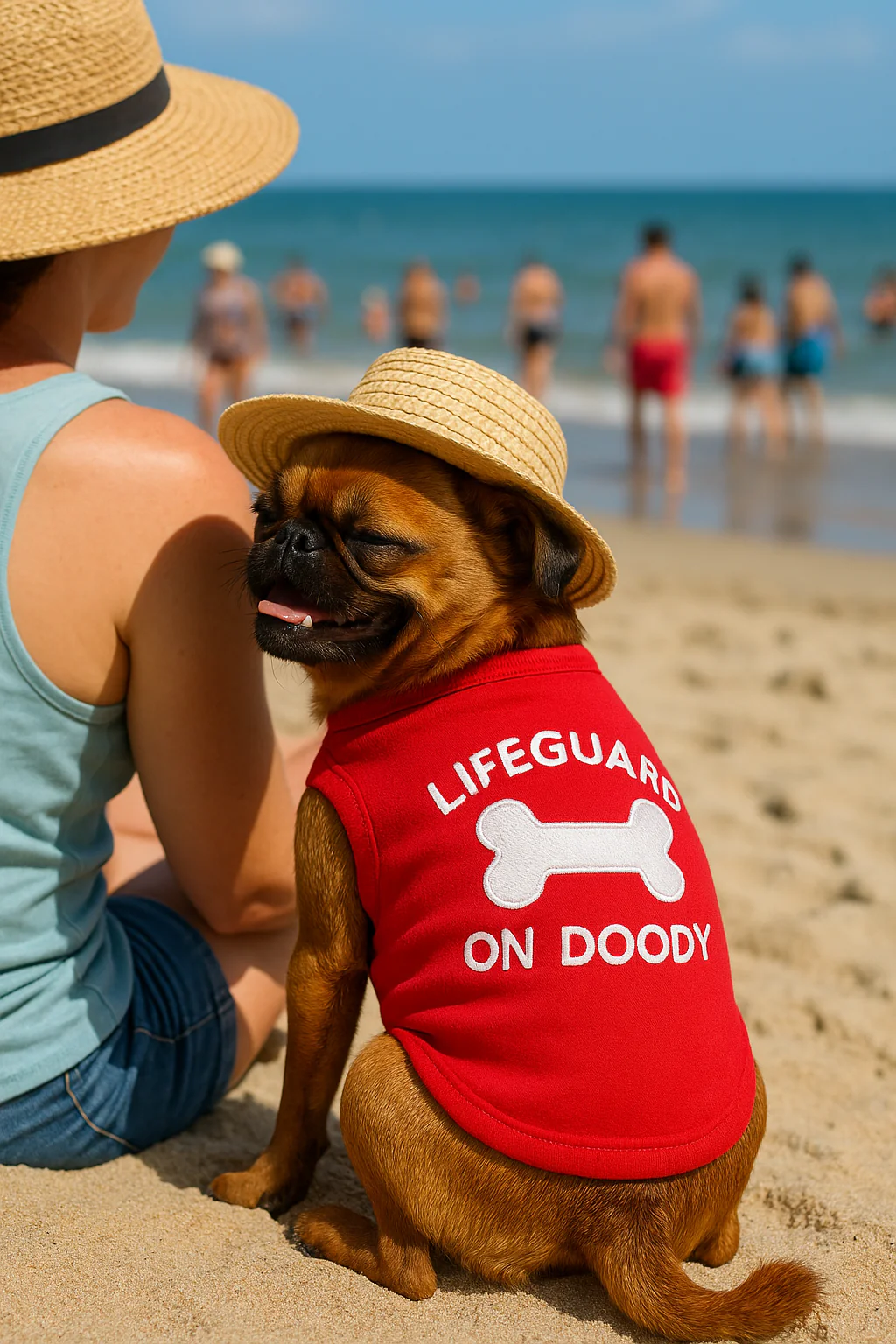 Parisian Pet 'Lifeguard on Doody' Dog & Cat T-Shirt – Funny Cotton Shirt, Stylish & Comfortable Pet Apparel – Red - Image 3
