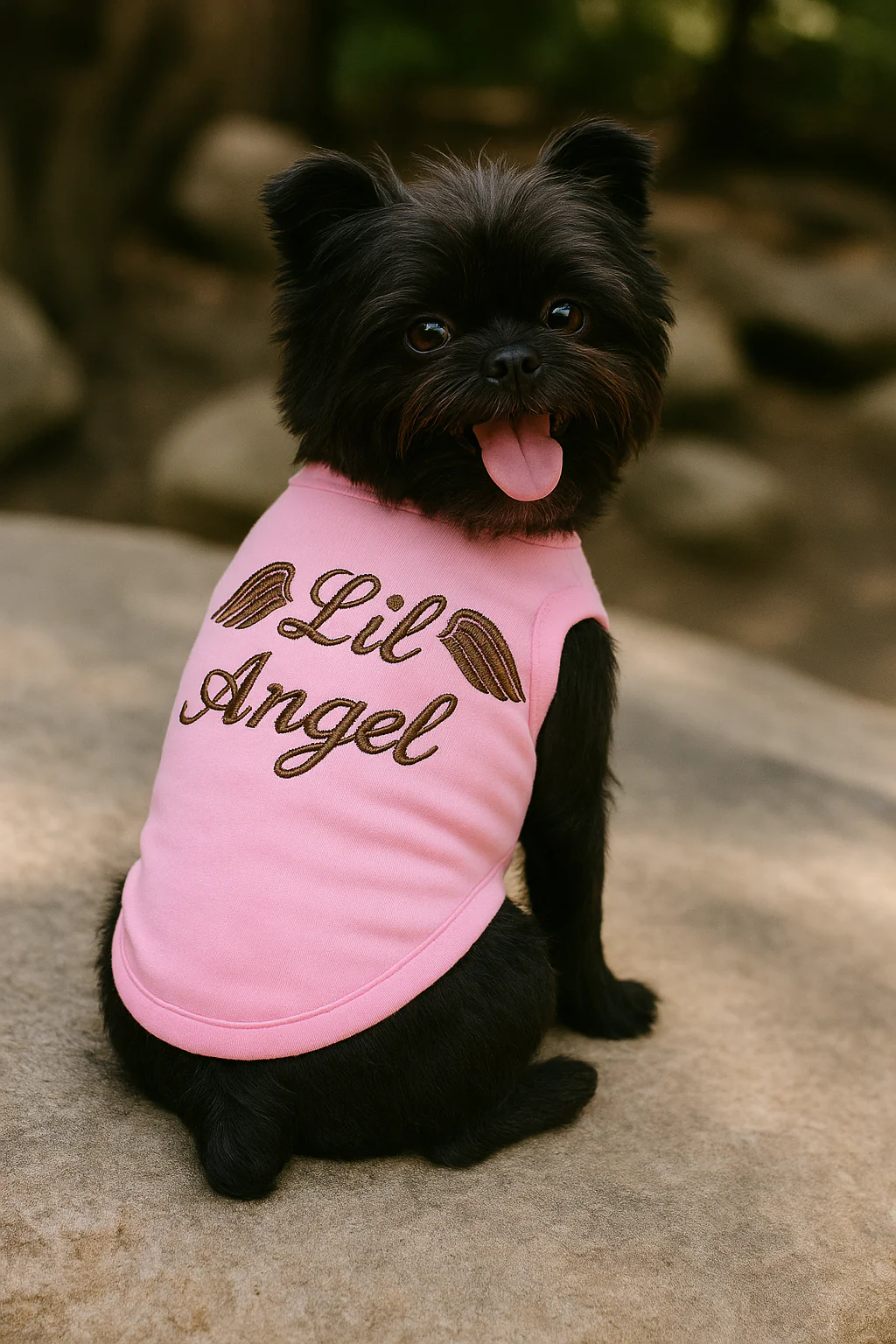 Parisian Pet 'Lil Angel' Dog & Cat T-Shirt – Cute Embroidered Cotton, Comfortable & Stylish – Pink - Image 4