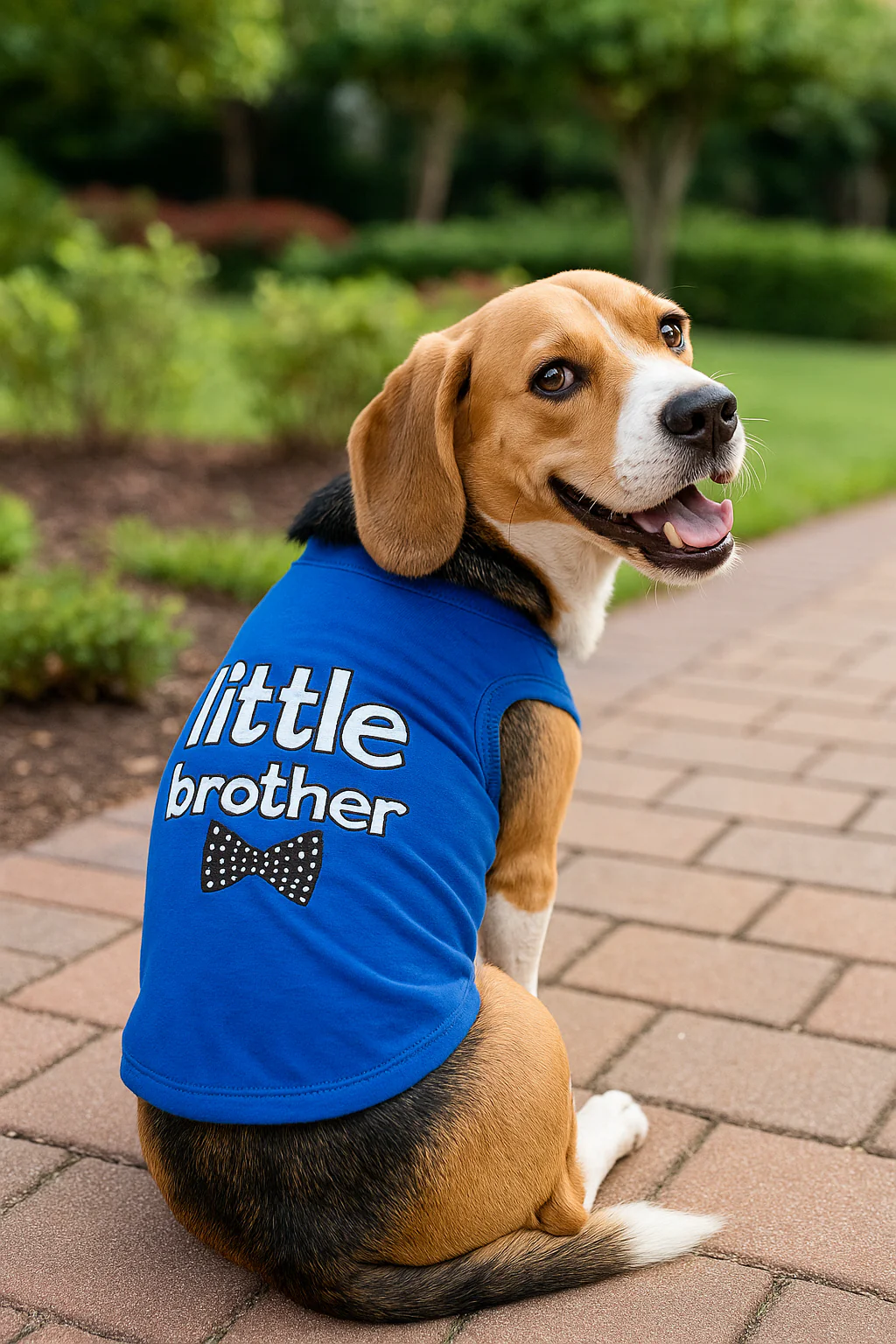 Parisian Pet 'Little Brother' Dog Shirt - Dog Sibling Shirt for Dogs & Cats, Blue - Image 5