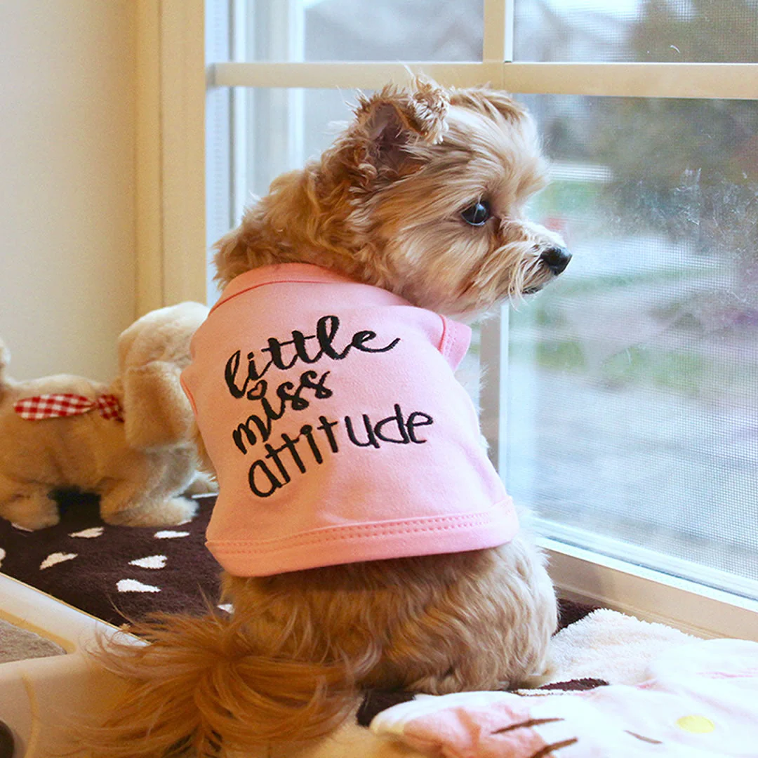 Parisian Pet 'Little Miss Attitude' Pet Shirt - Cute Dog & Cat Shirt, Pink - Image 5