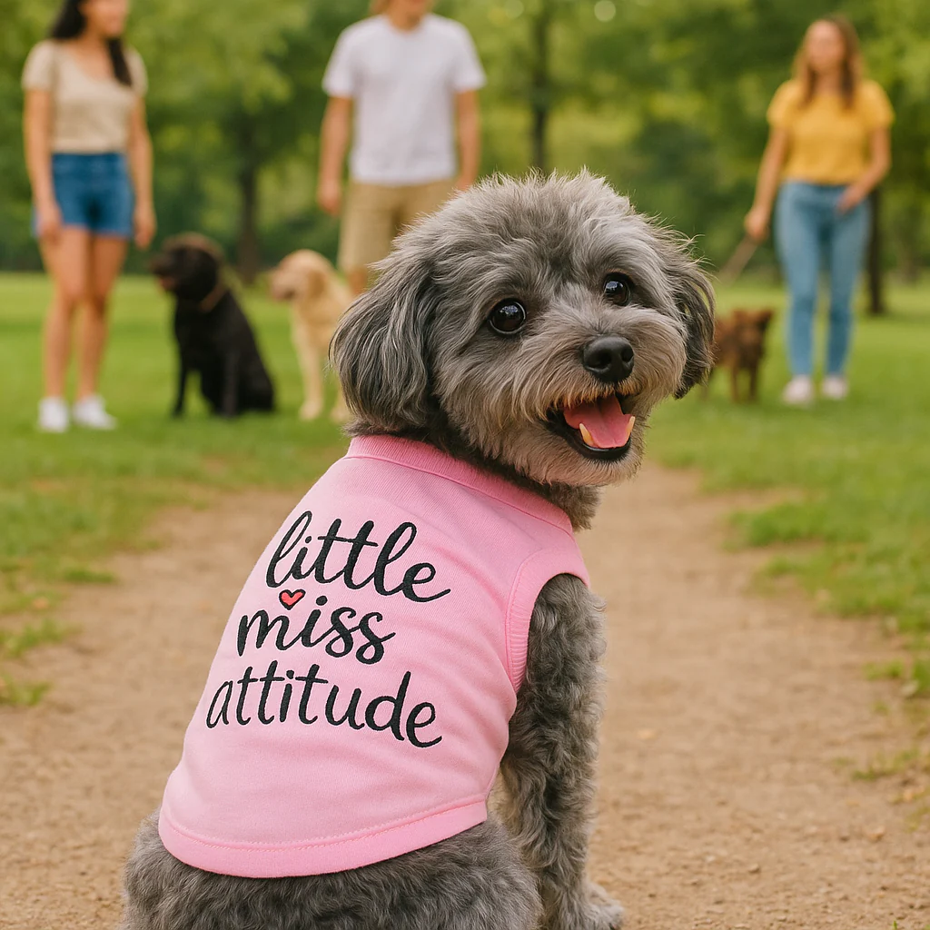 Parisian Pet 'Little Miss Attitude' Pet Shirt - Cute Dog & Cat Shirt, Pink - Image 6