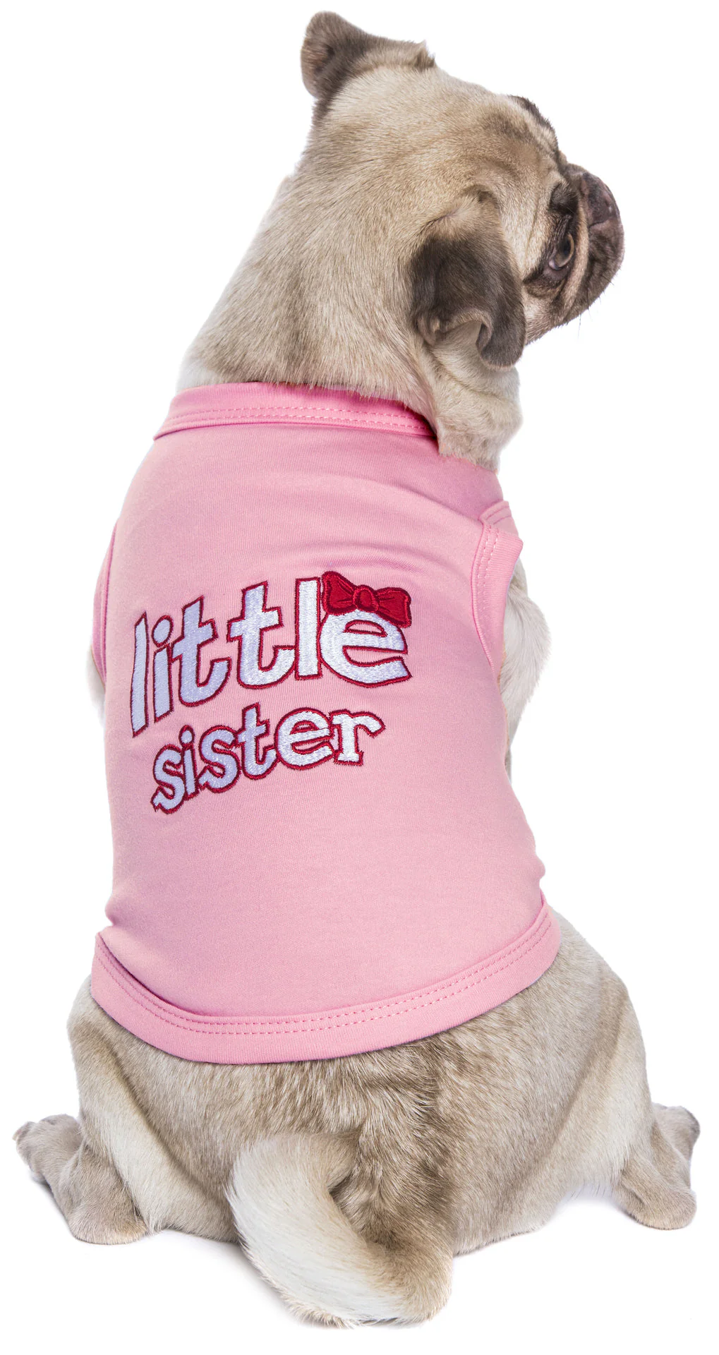 Parisian Pet 'Little Sister' Pet Shirt - Cute Dog Fashion Shirt for Dogs & Cats, Pink - Image 3