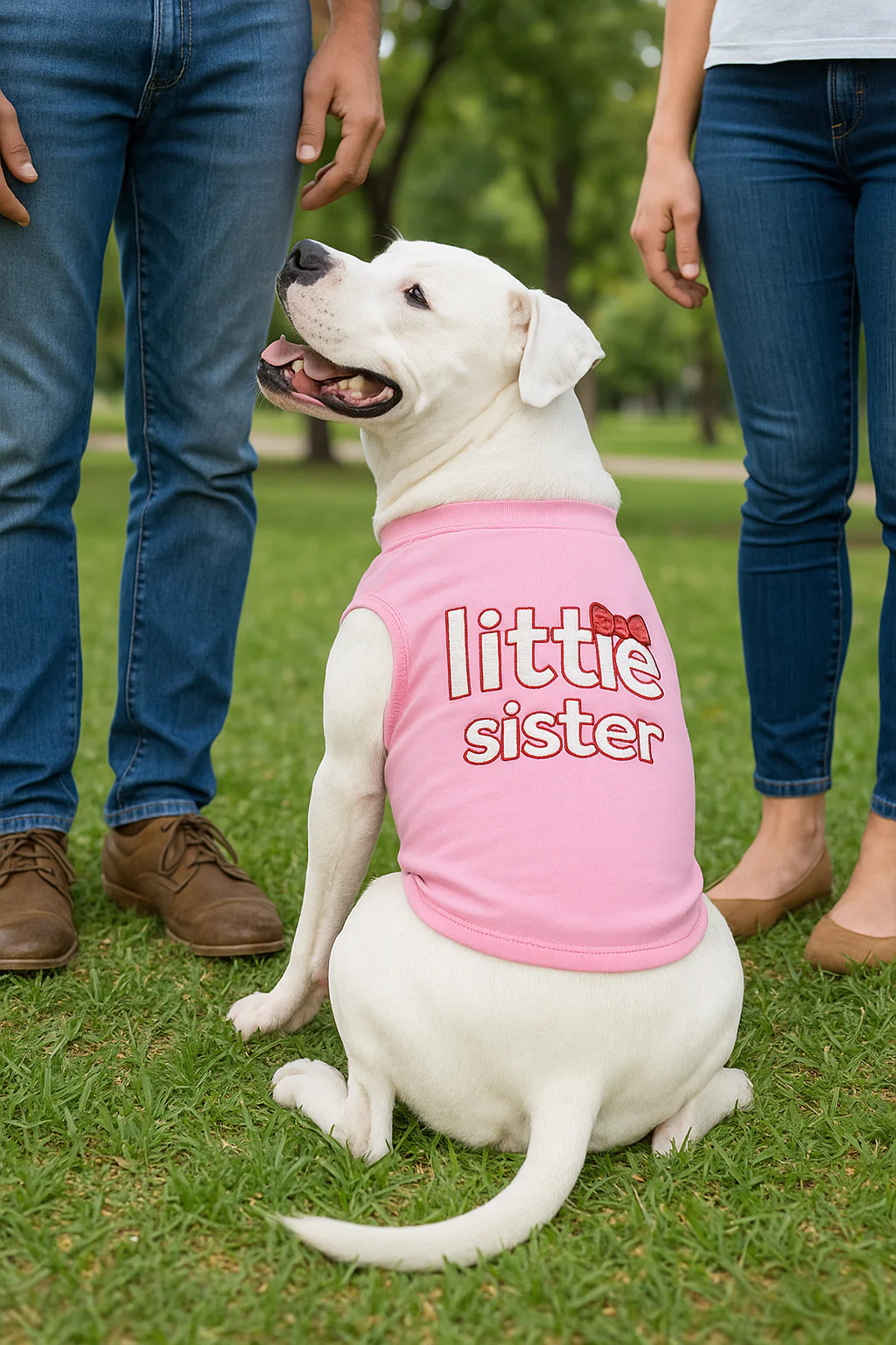 Parisian Pet 'Little Sister' Pet Shirt - Cute Dog Fashion Shirt for Dogs & Cats, Pink - Image 4