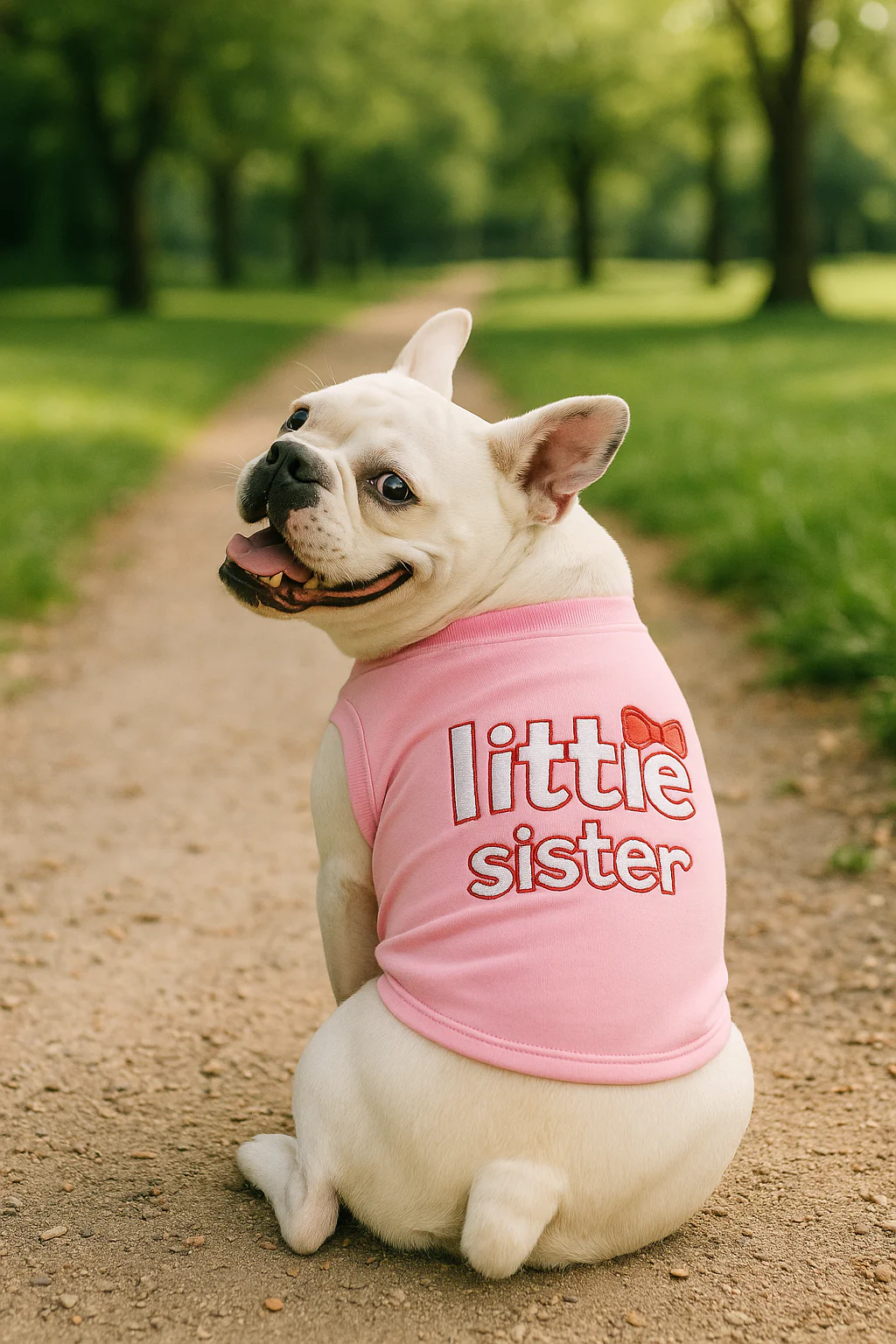 Parisian Pet 'Little Sister' Pet Shirt - Cute Dog Fashion Shirt for Dogs & Cats, Pink - Image 5
