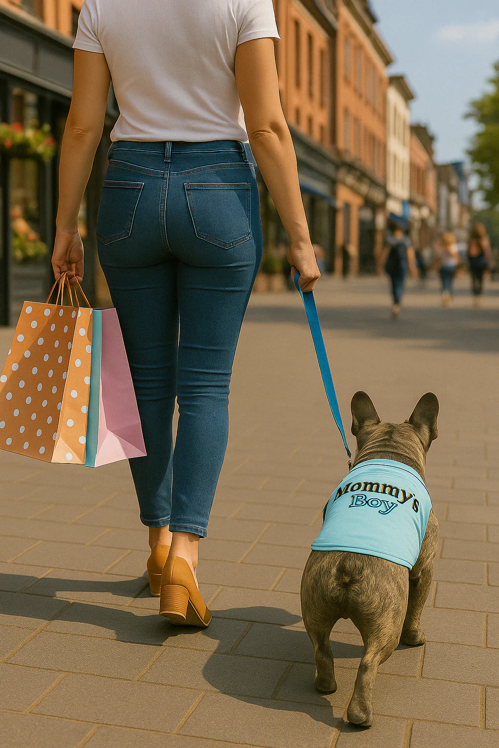 Parisian Pet 'Mommy's Boy' Cotton Dog Apparel – Comfortable T-Shirt for Small Dogs and Cats, Light Blue-Valentine's Day - Image 5
