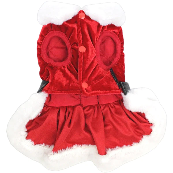 Parisian Pet 'Mrs. Claus Dress' Dog & Cat Shirt – Holiday Pet Dress, Perfect for Christmas – Red - Image 2