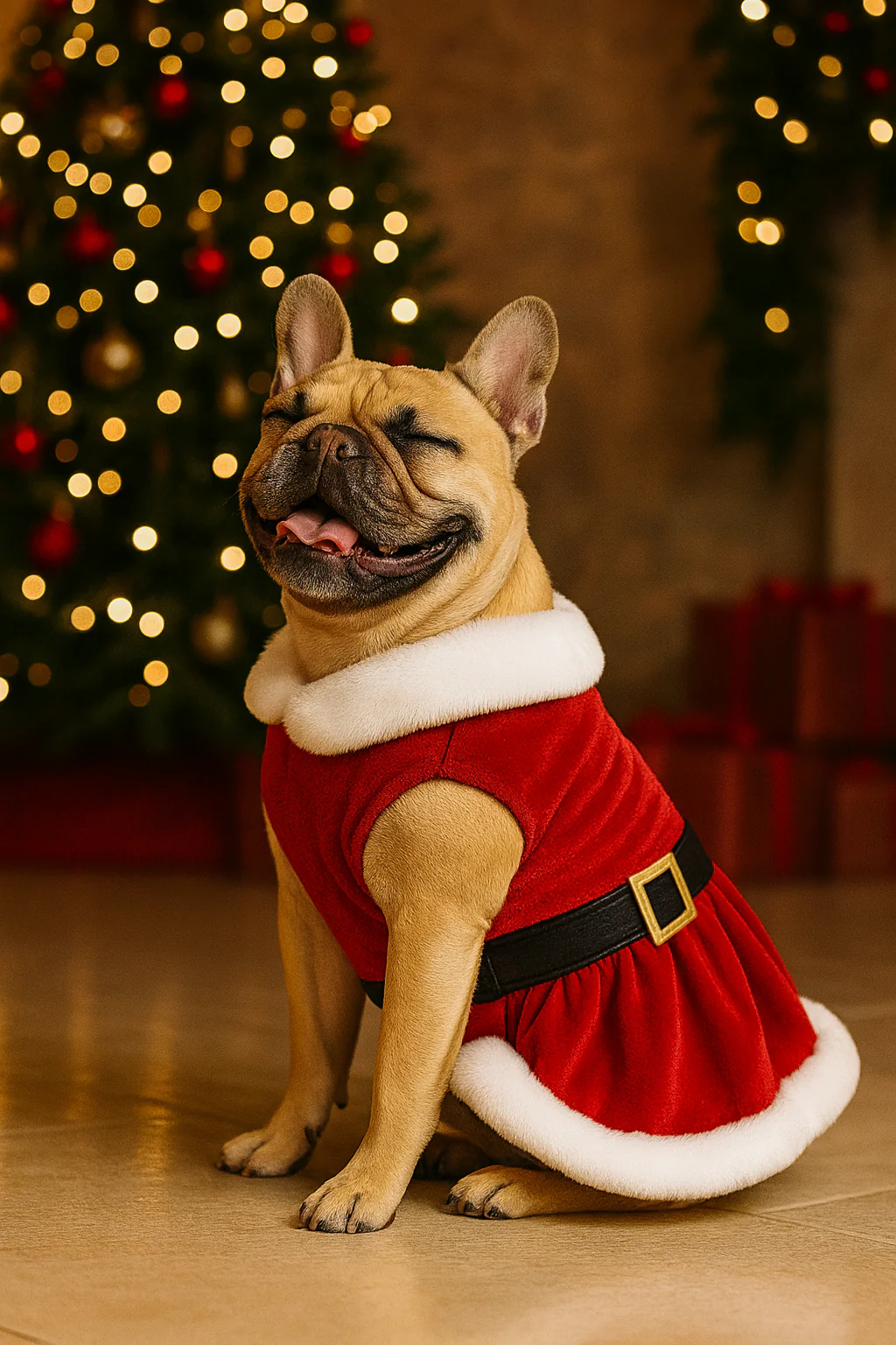 Parisian Pet 'Mrs. Claus Dress' Dog & Cat Shirt – Holiday Pet Dress, Perfect for Christmas – Red - Image 5