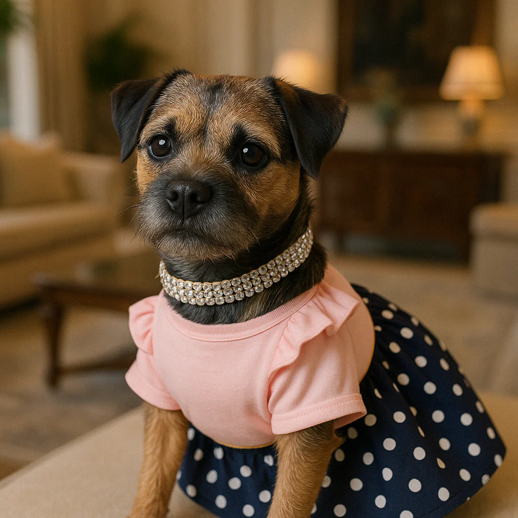 Parisian Pet 'Nautical Dress' for Dogs and Cats, Sleeveless Designer Beach Dress, Comfortable Pet Clothing, Pink & Navy - Image 2