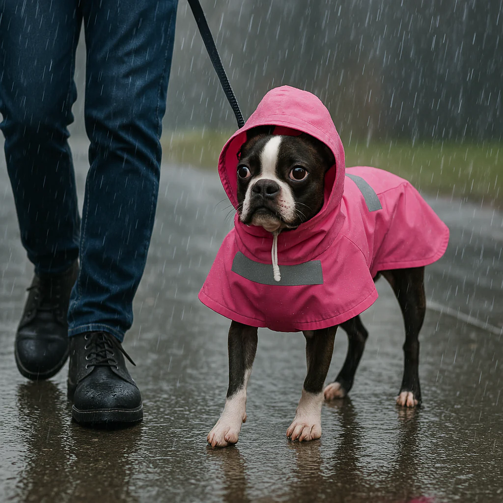 Parisian Pet 'Pink Raincoat' for Dogs & Cats, Waterproof Dog Raincoat, Designer Pet Coat, Pink - Image 3