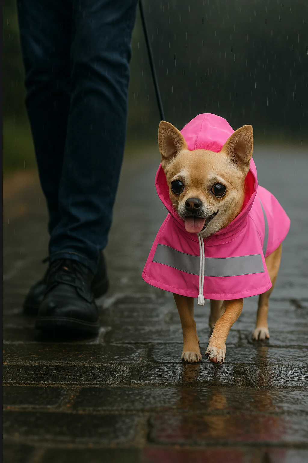 Parisian Pet 'Pink Raincoat' for Dogs & Cats, Waterproof Dog Raincoat, Designer Pet Coat, Pink - Image 4