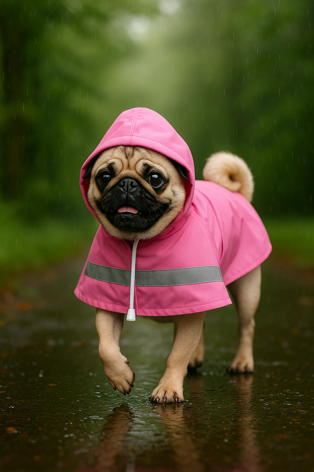 Parisian Pet 'Pink Raincoat' for Dogs & Cats, Waterproof Dog Raincoat, Designer Pet Coat, Pink - Image 6