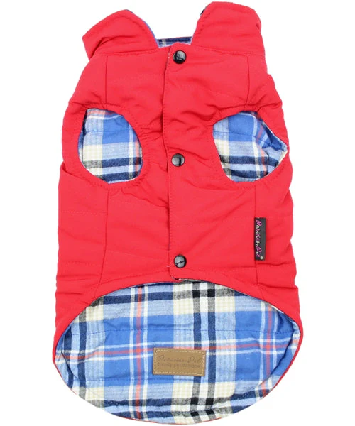 Parisian Pet 'Plaid Reversible Jacket' for Dogs & Cats, Stylish Pet Outerwear, Warm Winter Dog Jacket,-Valentine's Day - Image 2