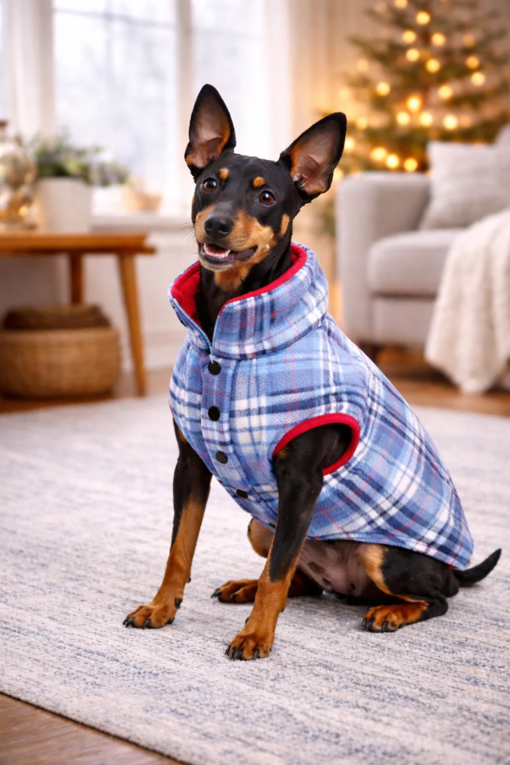 Parisian Pet 'Plaid Reversible Jacket' for Dogs & Cats, Stylish Pet Outerwear, Warm Winter Dog Jacket,-Valentine's Day - Image 6