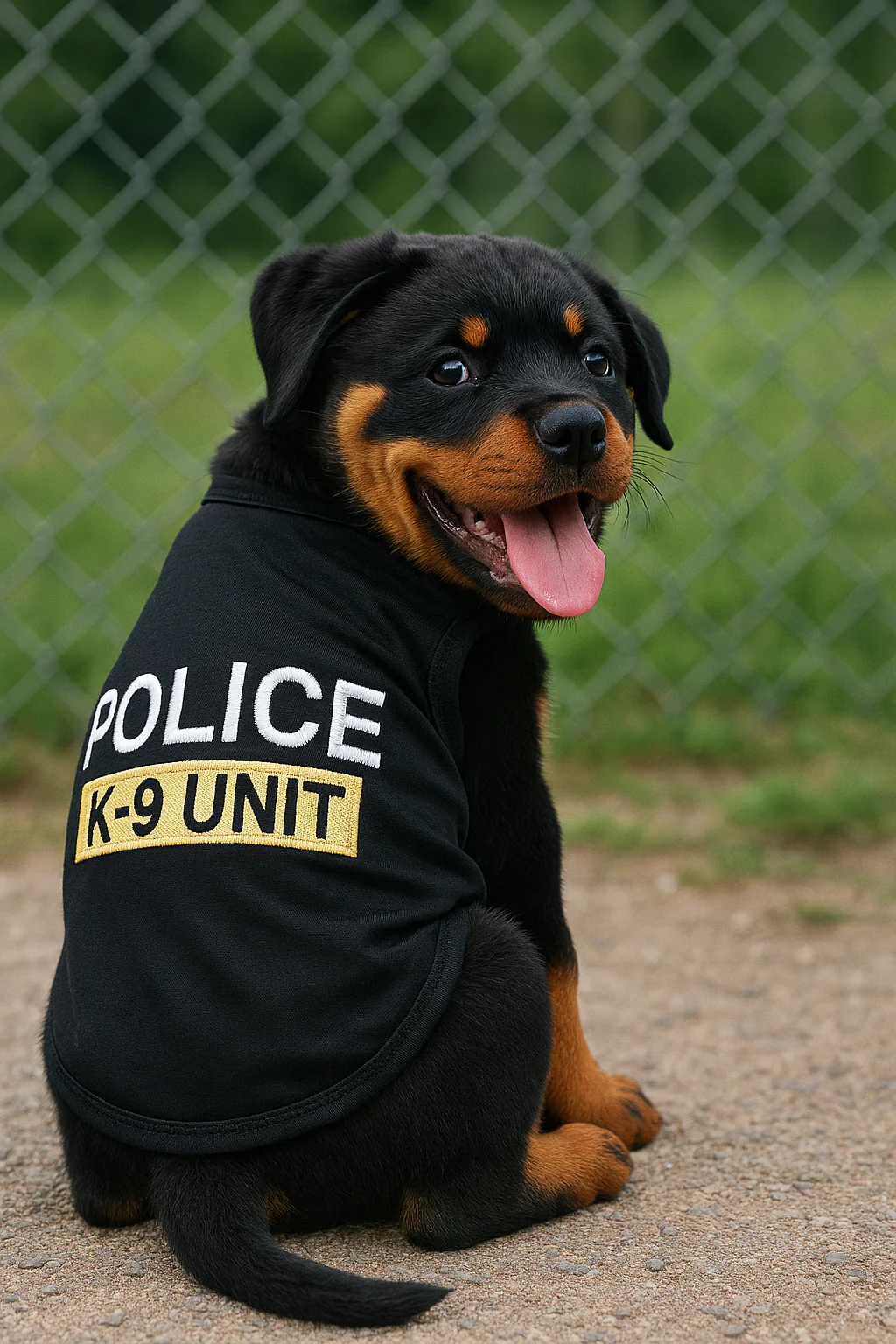 Parisian Pet 'Police' K-9 Unit Dog Outfit – Comfortable Uniform for Small Dogs & Cats, Black - Image 6