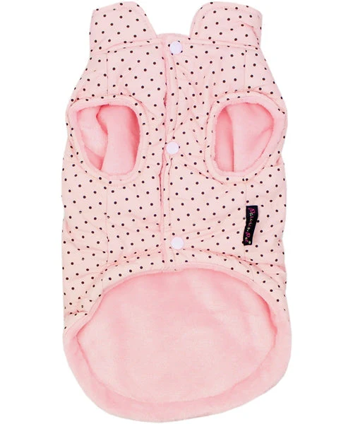 Parisian Pet 'Polka Dot Jacket' for Dogs & Cats, Designer Pet Outerwear, Holiday Pet Jacket, Pink with Black Dots-Valentine's Day - Image 2