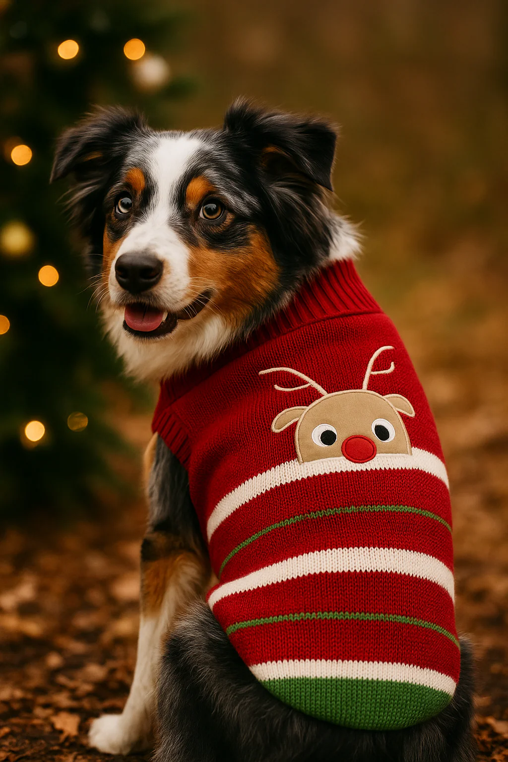 Parisian Pet 'Reindeer Sweater' for Dogs – Stylish & Cozy Christmas Sweater, Red - Image 2