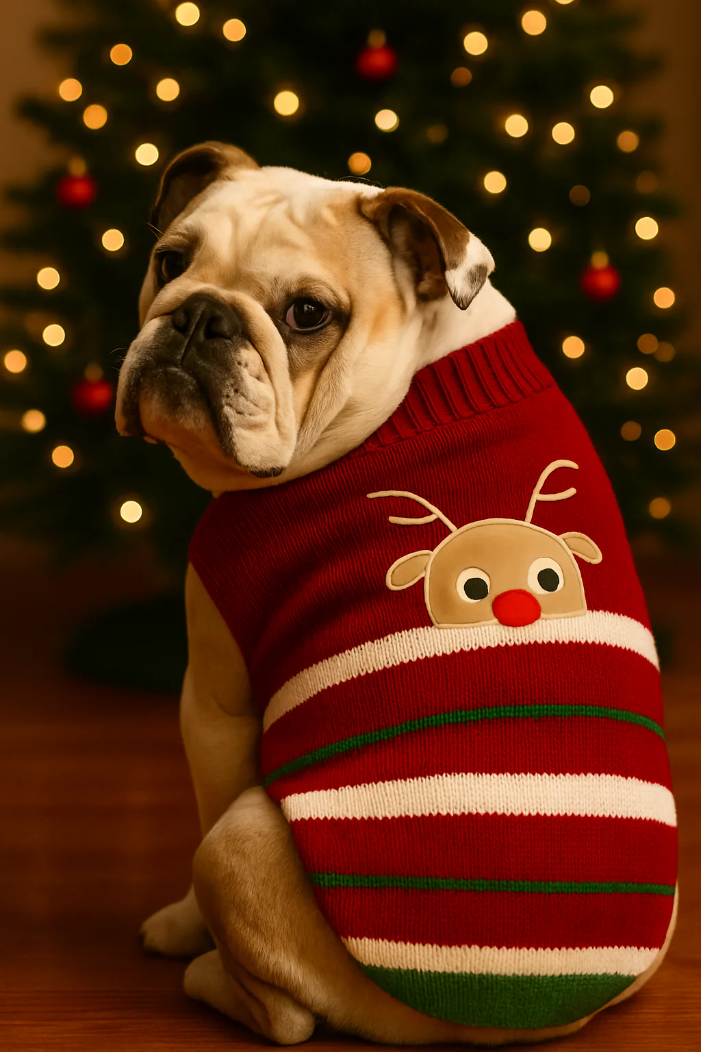 Parisian Pet 'Reindeer Sweater' for Dogs – Stylish & Cozy Christmas Sweater, Red - Image 3