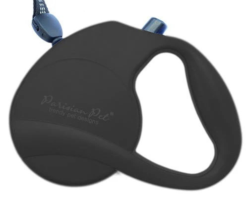 Parisian Pet 'Retractable Leash M' for Dogs & Cats – Stylish 16-Foot Retractable Dog Leash with Ergonomic Handle, Black