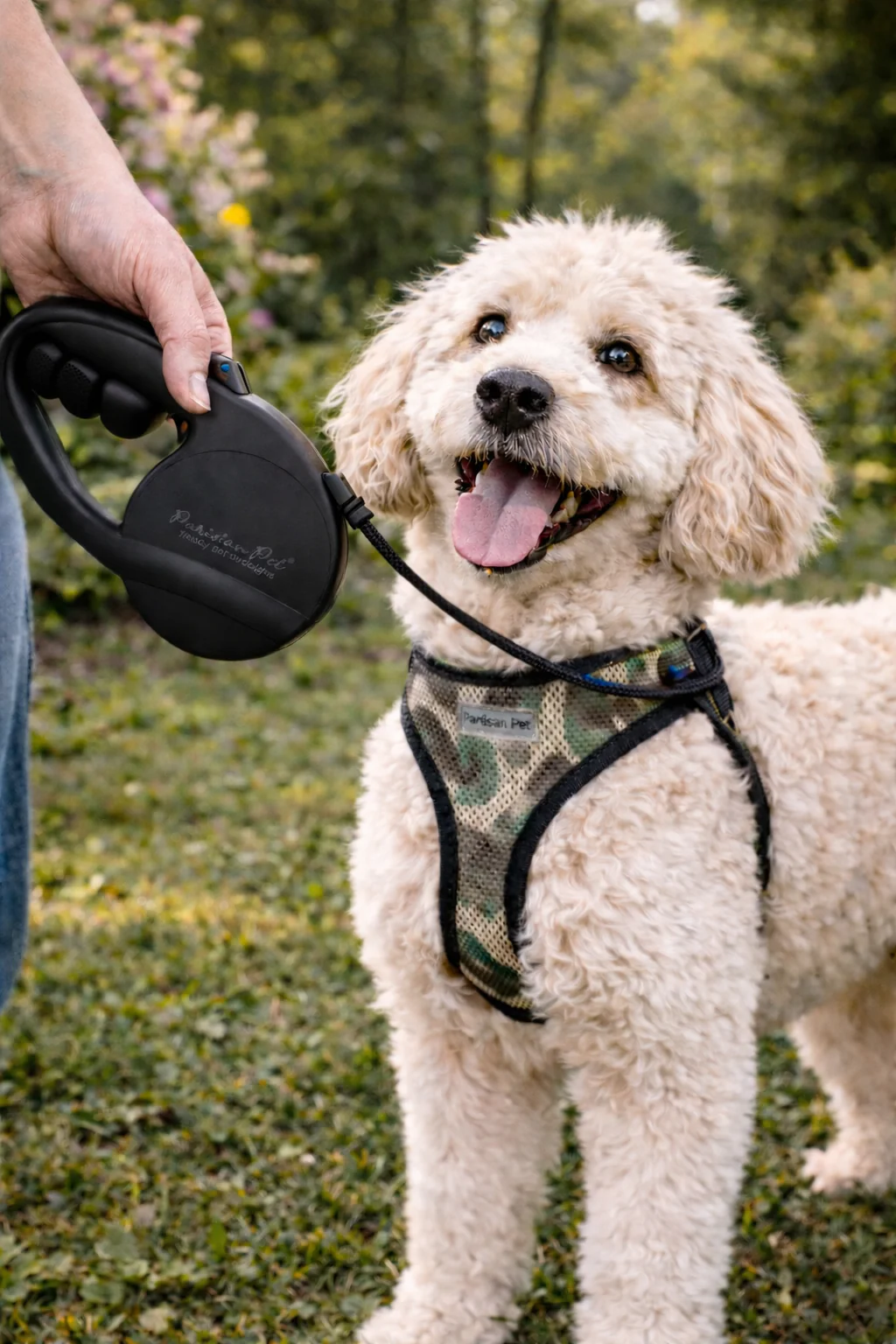 Parisian Pet 'Retractable Leash M' for Dogs & Cats – Stylish 16-Foot Retractable Dog Leash with Ergonomic Handle, Black - Image 2