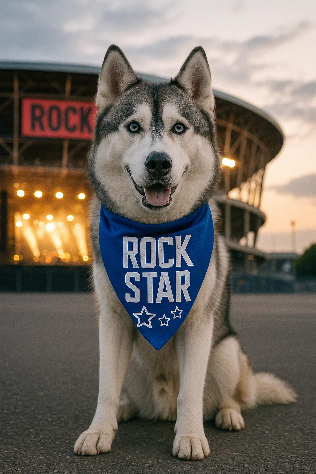 Parisian Pet 'Rock Star' Bandana for Dogs & Cats - Fashionable, Comfortable Blue Pet Bandana for Trendy Pets - Image 3