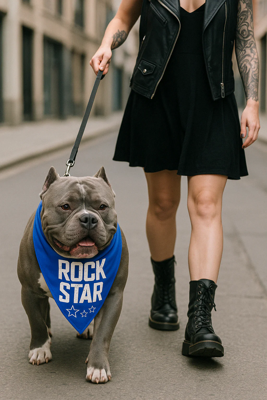 Parisian Pet 'Rock Star' Bandana for Dogs & Cats - Fashionable, Comfortable Blue Pet Bandana for Trendy Pets - Image 4