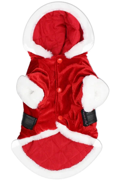 Parisian Pet 'Santa Claus Hoodie' for Dogs and Cats, Dog Christmas Holiday Apparel, Red - Image 2