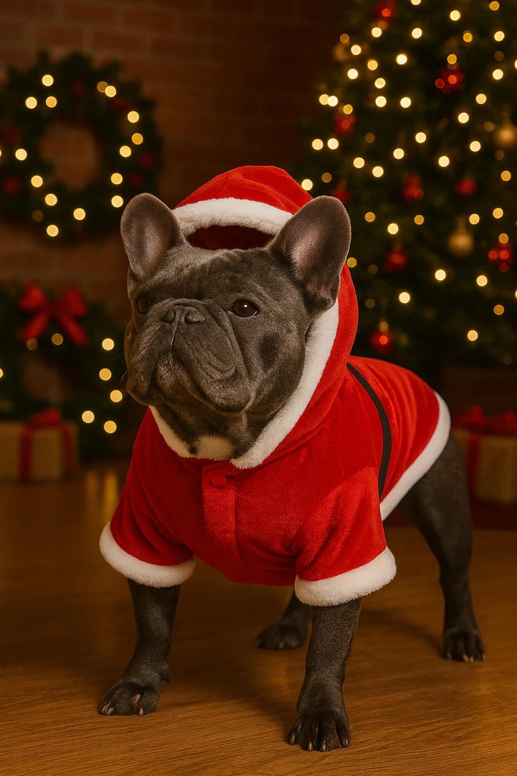 Parisian Pet 'Santa Claus Hoodie' for Dogs and Cats, Dog Christmas Holiday Apparel, Red - Image 5