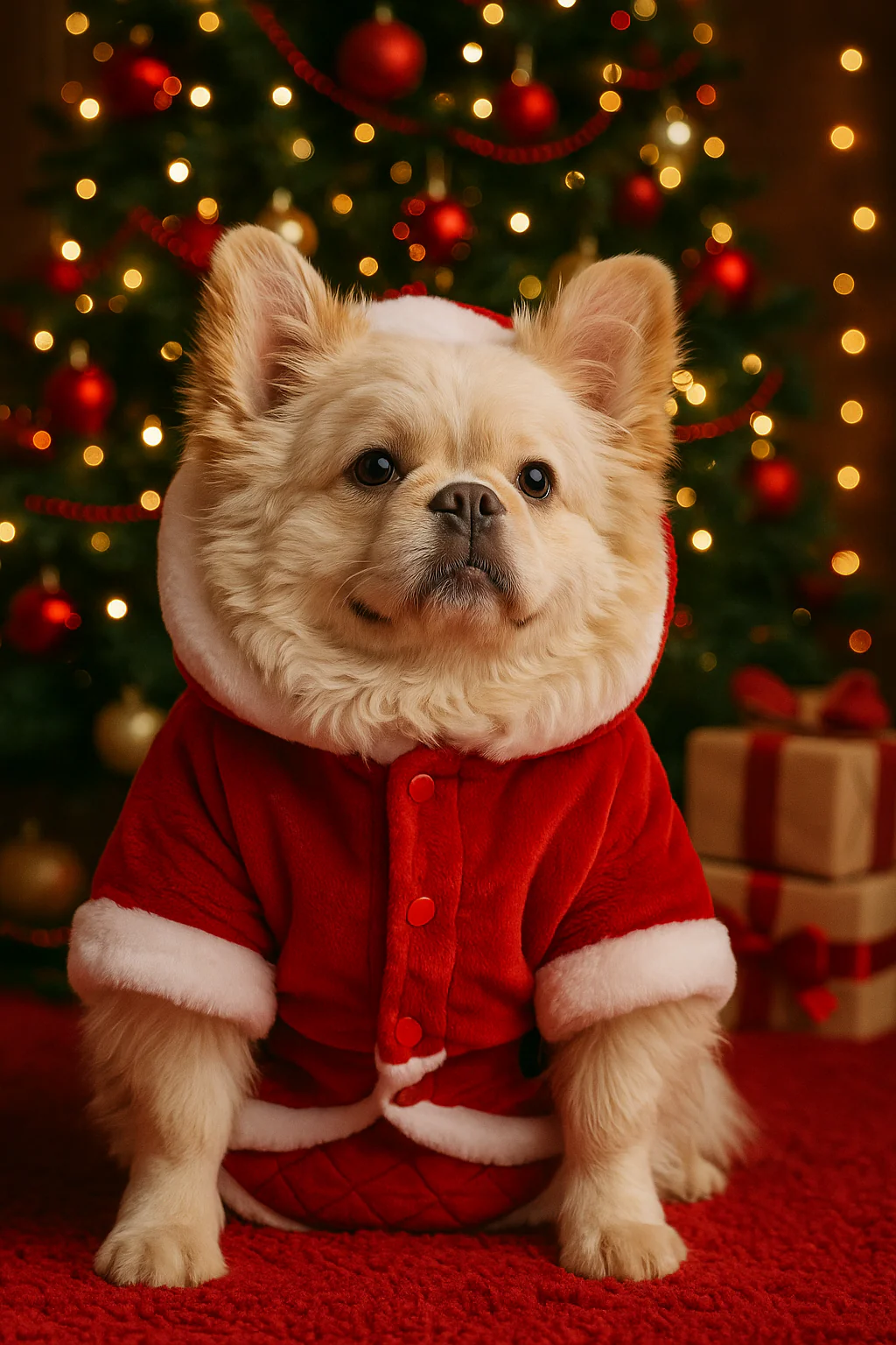 Parisian Pet 'Santa Claus Hoodie' for Dogs and Cats, Dog Christmas Holiday Apparel, Red - Image 6