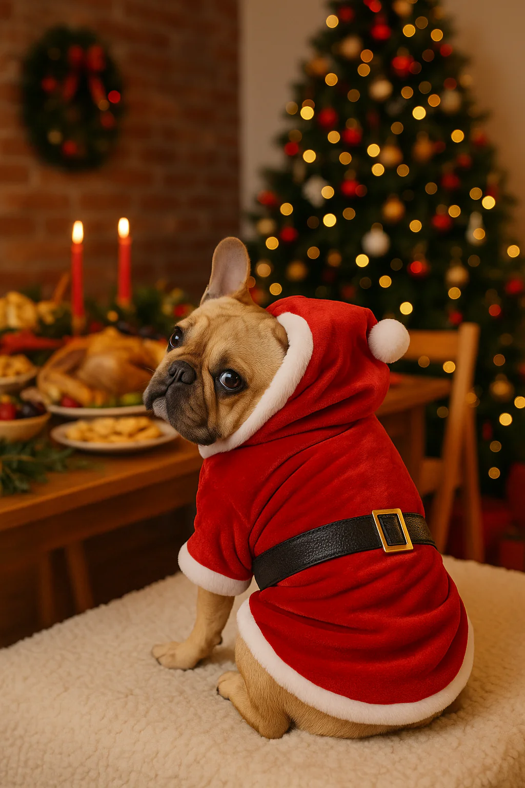 Parisian Pet 'Santa Claus Hoodie' for Dogs and Cats, Dog Christmas Holiday Apparel, Red - Image 8