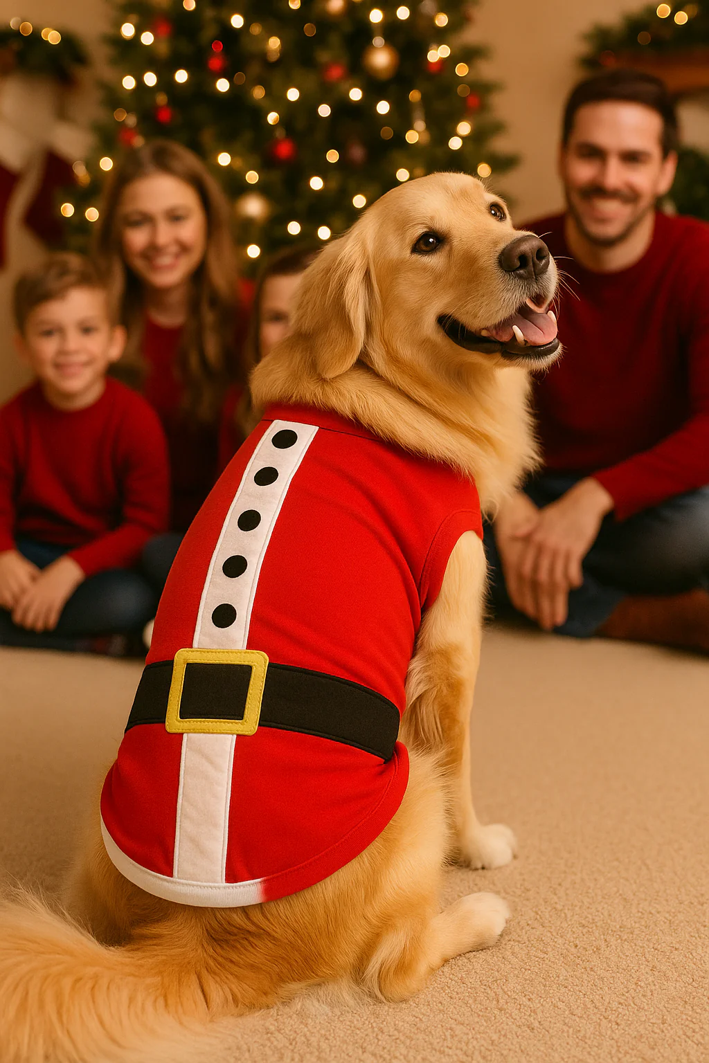 Parisian Pet 'Santa'Dog Shirt - Christmas Pet Apparel for Holiday Cheer, Red - Image 12