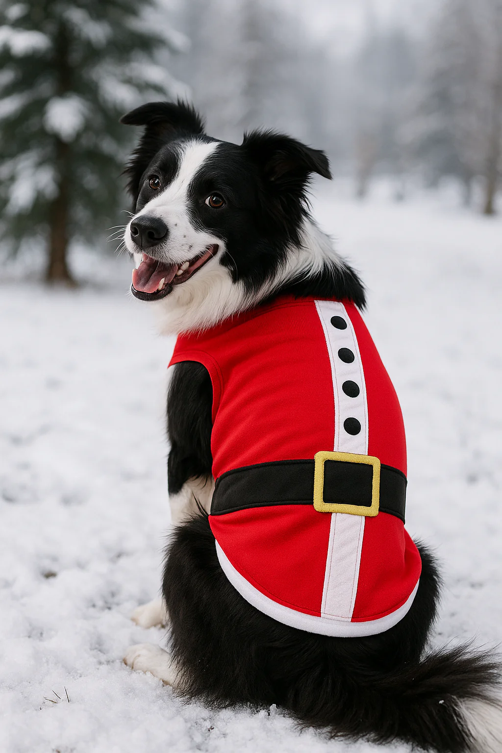 Parisian Pet 'Santa'Dog Shirt - Christmas Pet Apparel for Holiday Cheer, Red - Image 6