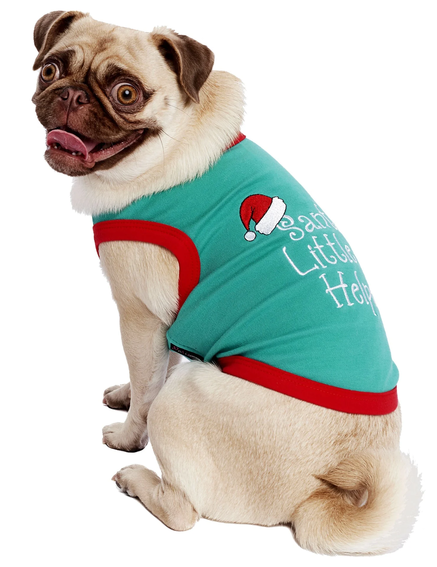Parisian Pet 'Santa's Little Helper' Dog & Cat Shirt - Christmas Pet Apparel, Green - Image 4