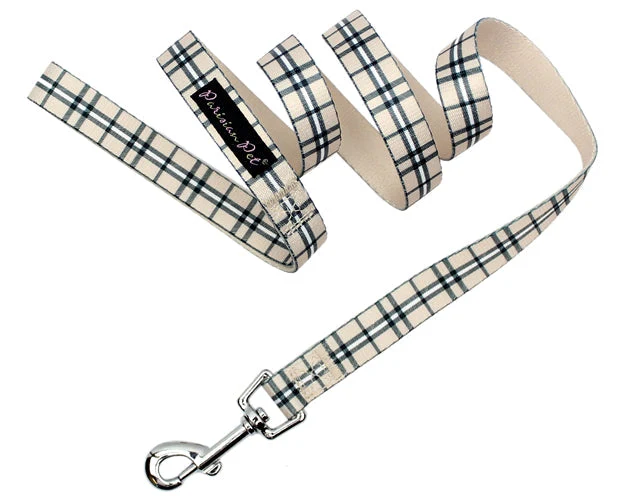 Parisian Pet 'Scottish Plaid' Collar, for Dogs & Cats, Adjustable Pet Collar, Stylish Plaid Dog Collar Khaki - Image 3