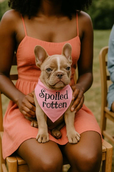 Parisian Pet 'Spoiled Rotten' Bandana for Dogs & Cats - Trendy, Comfortable, Funny Pink Dog Bandana - Image 3