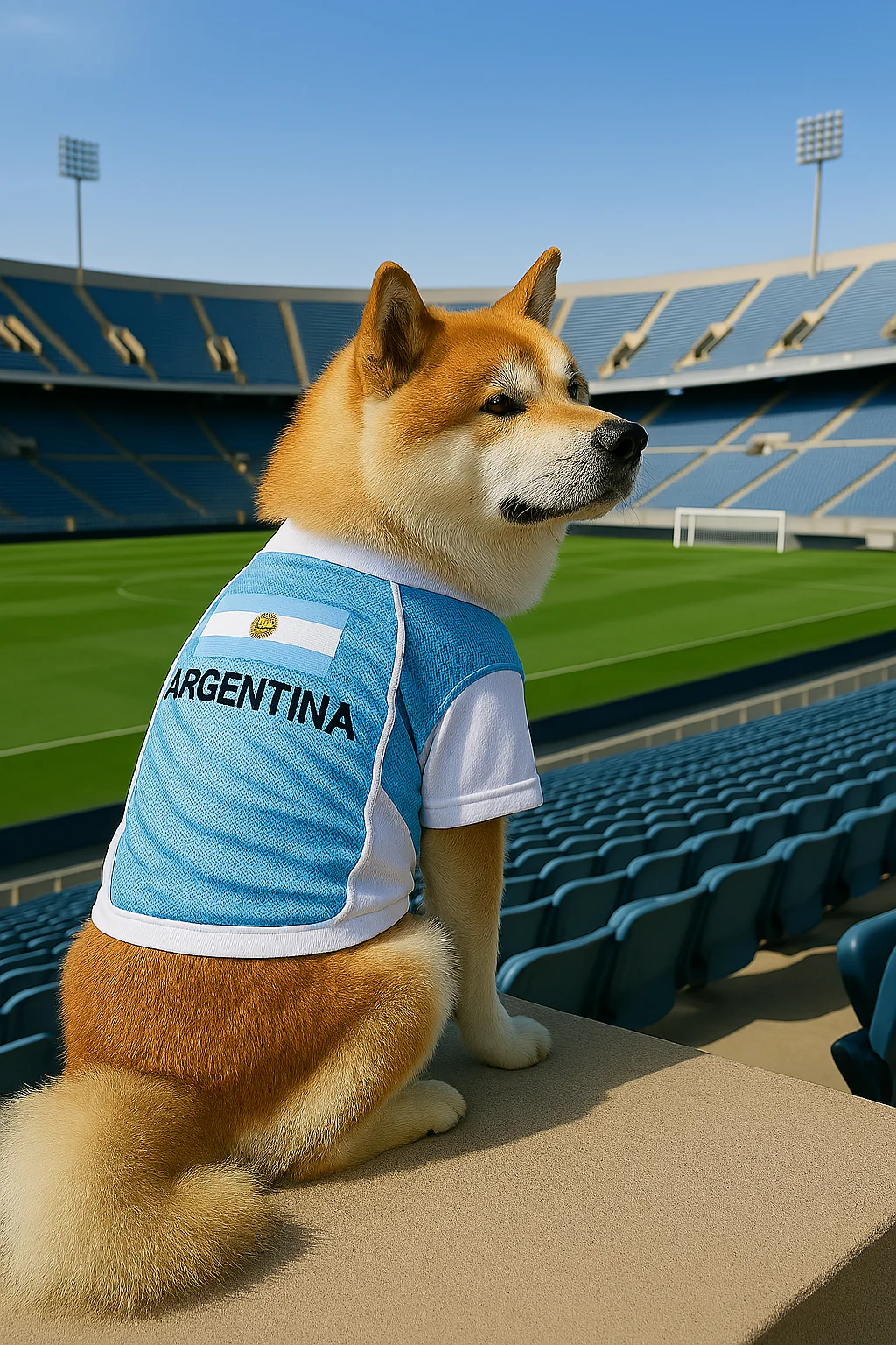 Parisian Pet 'Team Argentina' Jersey for Dogs & Cats – Perfect Soccer Fan Apparel, Blue and White - Image 3
