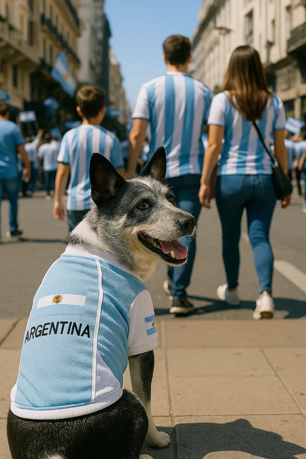 Parisian Pet 'Team Argentina' Jersey for Dogs & Cats – Perfect Soccer Fan Apparel, Blue and White - Image 4
