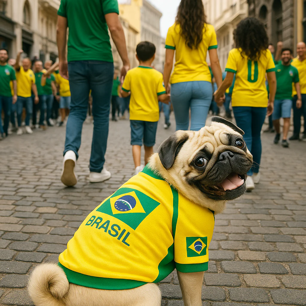 Parisian Pet 'Team Brazil' Dog & Cat Shirt – Embroidered Soccer Jersey, Comfortable & Stylish – Yellow Green - Image 4