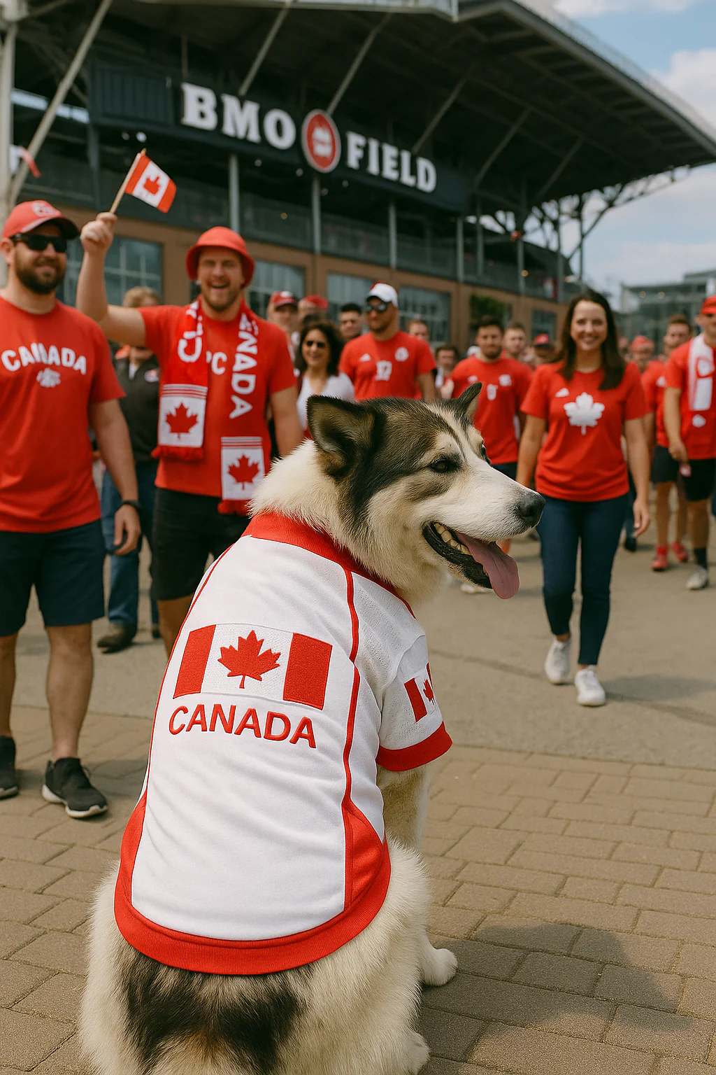 Parisian Pet 'Team Canada' Jersey for Dogs & Cats – Canada Flag-Inspired Pet Outfit, Soccer Fan Apparel for Dogs & Cats, Red and White Design - Image 5