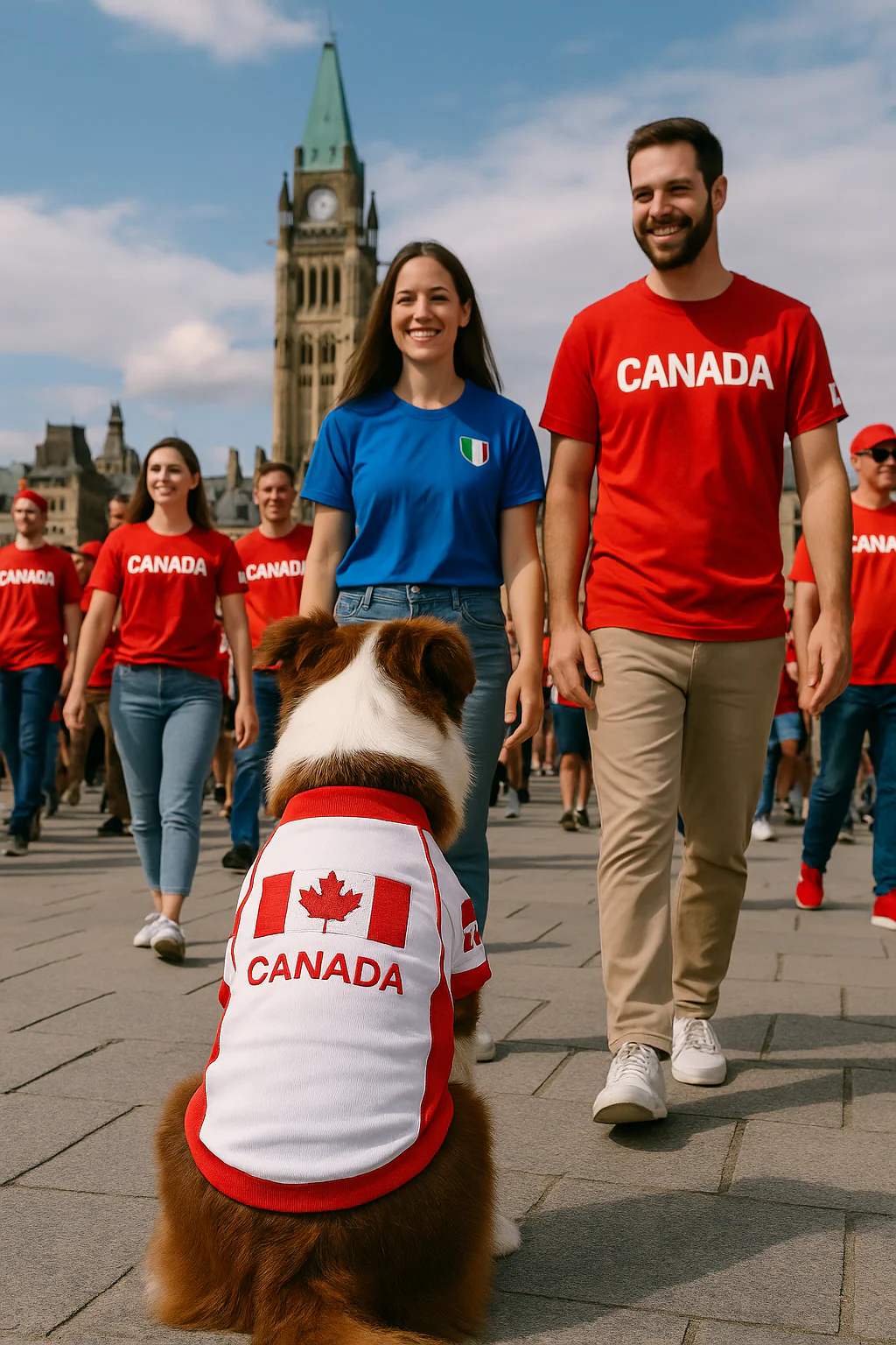 Parisian Pet 'Team Canada' Jersey for Dogs & Cats – Canada Flag-Inspired Pet Outfit, Soccer Fan Apparel for Dogs & Cats, Red and White Design - Image 6
