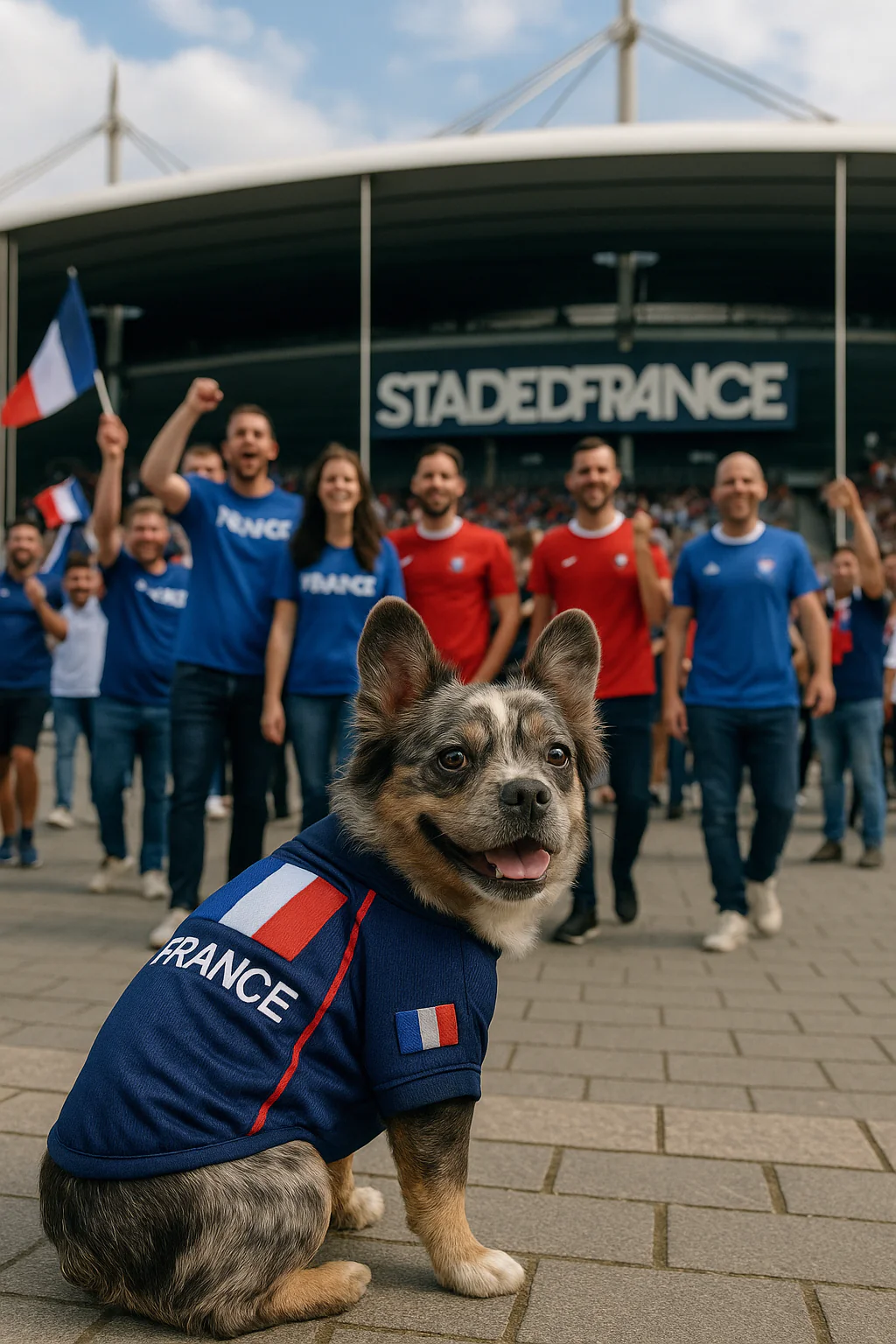 Parisian Pet 'Team France' Jersey - France National Team Pet Apparel, Dog Sports Jersey for Soccer Fans, World Cup Dog Shirt for Dogs & Cats, Blue - Image 3
