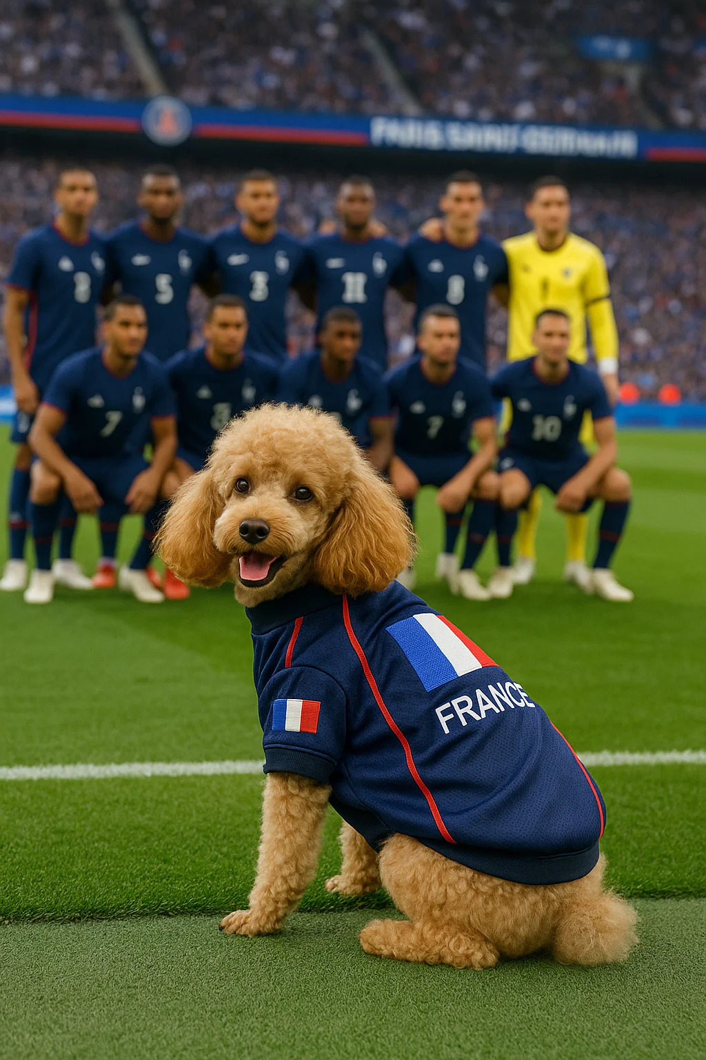 Parisian Pet 'Team France' Jersey - France National Team Pet Apparel, Dog Sports Jersey for Soccer Fans, World Cup Dog Shirt for Dogs & Cats, Blue - Image 4