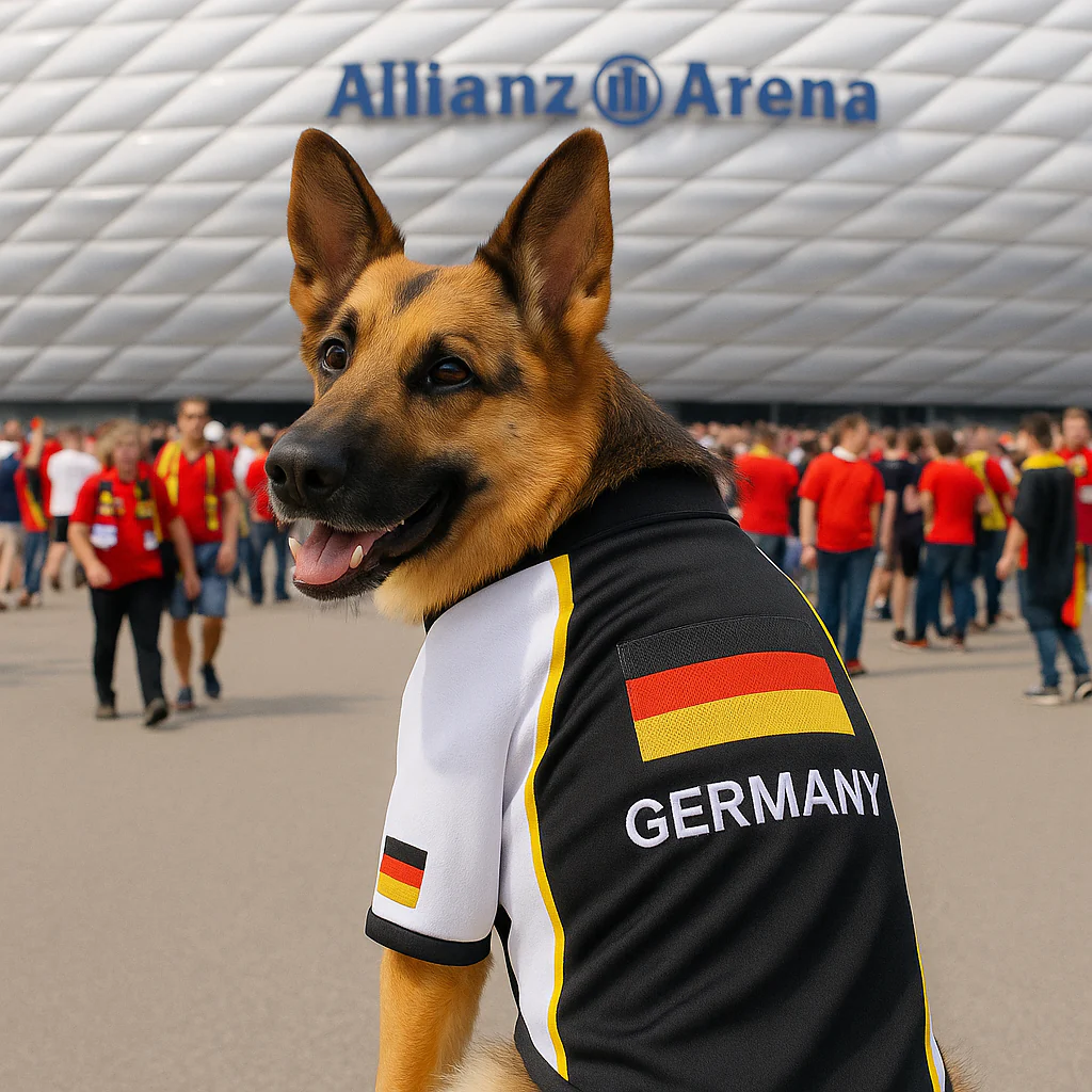 Parisian Pet 'Team Germany' - Jersey, Dog Sports Jersey for Soccer Fans, Germany Flag Dog Shirt for Dogs & Cats, Black - Image 3