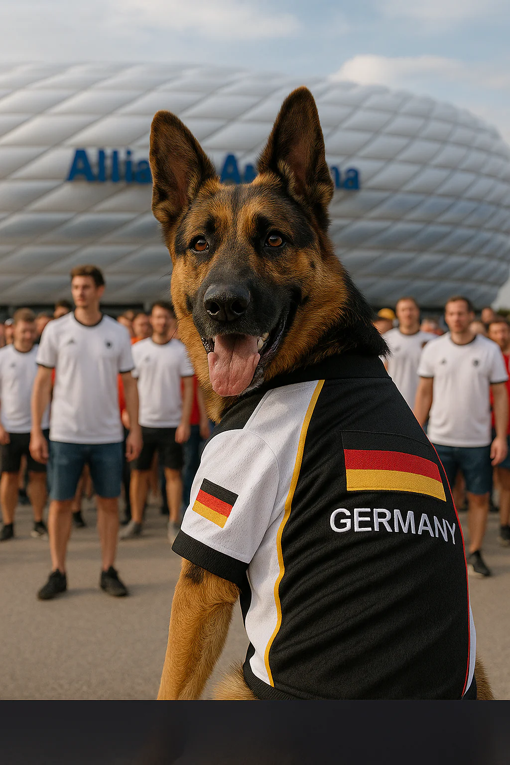 Parisian Pet 'Team Germany' - Jersey, Dog Sports Jersey for Soccer Fans, Germany Flag Dog Shirt for Dogs & Cats, Black - Image 6