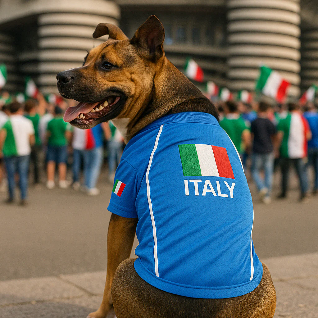 Parisian Pet 'Team Italy' Jersey for Dogs & Cats – Soccer Fan Apparel for Pets, Italy National Team Colors, Blue and White - Image 3