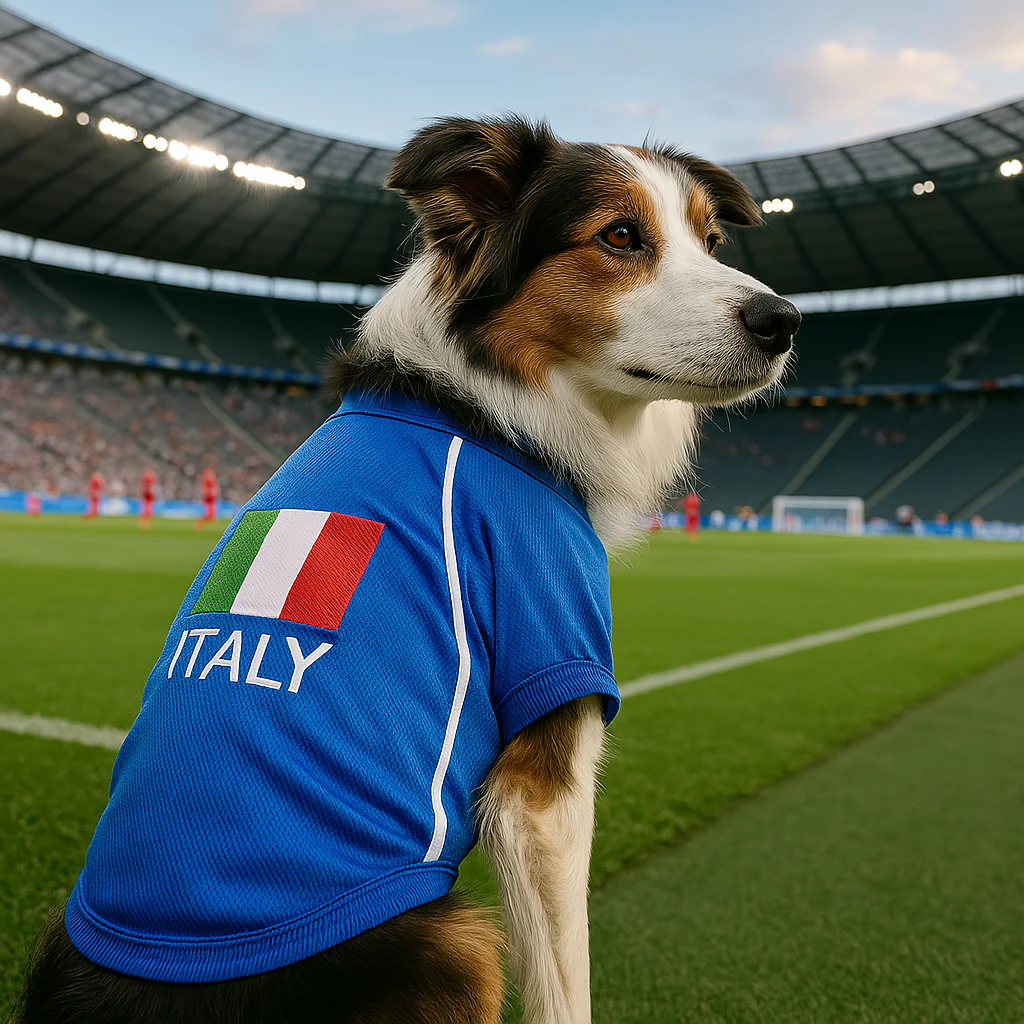 Parisian Pet 'Team Italy' Jersey for Dogs & Cats – Soccer Fan Apparel for Pets, Italy National Team Colors, Blue and White - Image 4