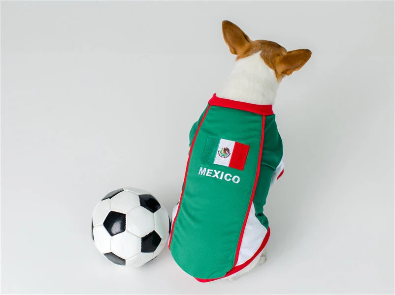 Parisian Pet 'Team Mexico' Dog & Cat T-Shirt – Patriotic Dog Shirt, Perfect for Soccer Fans – Red, White, Green - Image 3